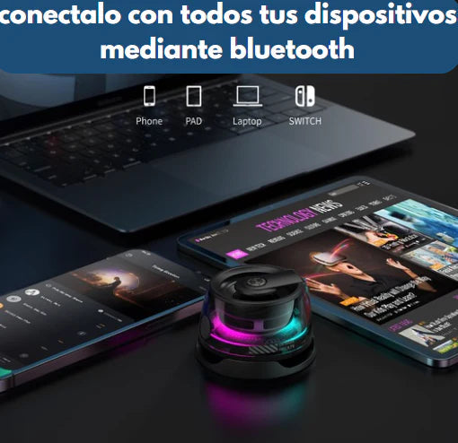 Bocina magnética portátil con luz rítmica