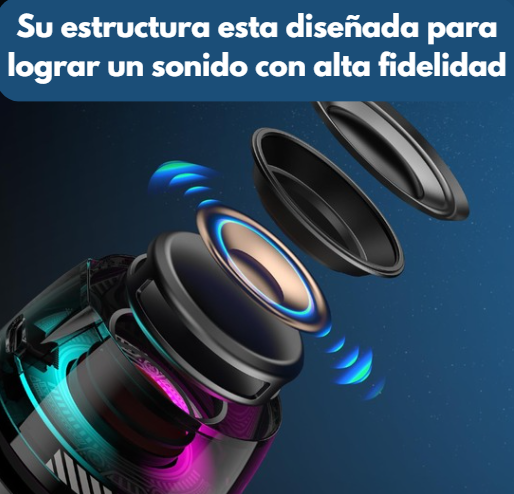 Bocina magnética portátil con luz rítmica